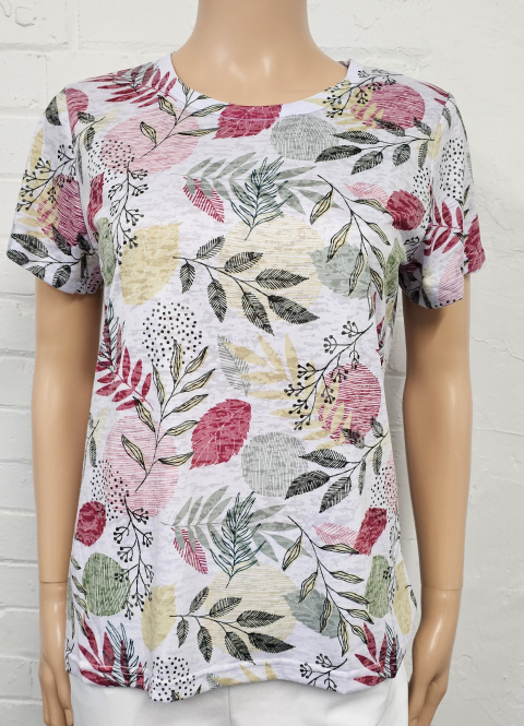 Forever One Leaf Print T-Shirt